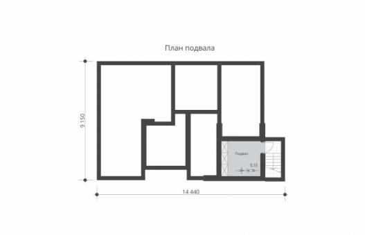 Одноэтажный дом с подвалом, террасой и тремя спальнями